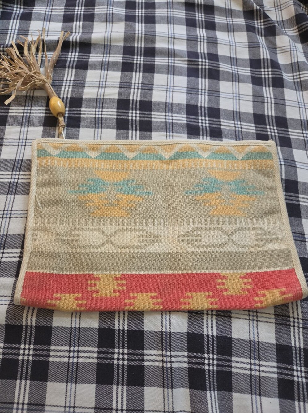 Southwestern Cotton Tribal Aztec Print Clutch